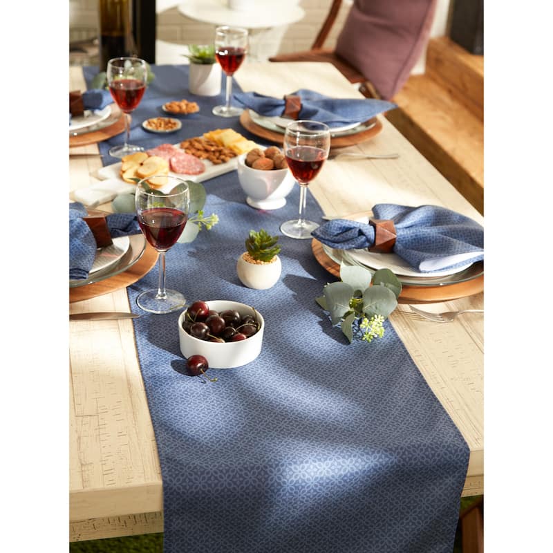 DII Stone Tonal Lattice Print Outdoor Table Runner
