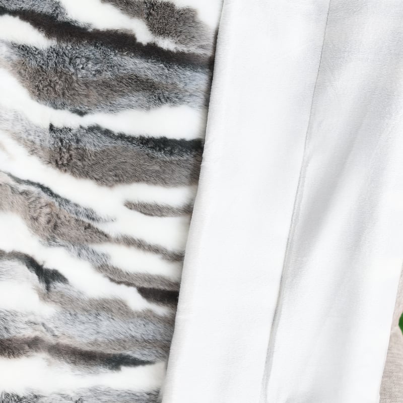 Home Soft Things Jacquard Faux Fur Throw