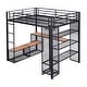 preview thumbnail 8 of 9, Space-Saving Metal Full Size Loft Bed with Storage Wardrobe and Desk and Shleves,Kids and Baby