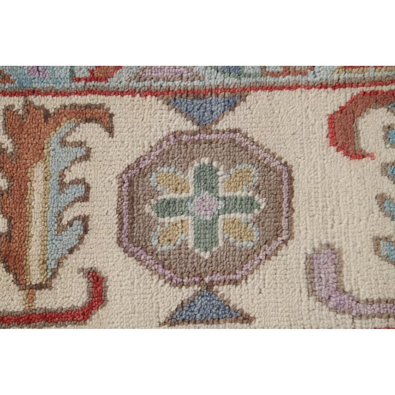 Light Blue Oushak Area Rug Hand-Knotted Oriental Wool Carpet - 7'11"x 9'11"