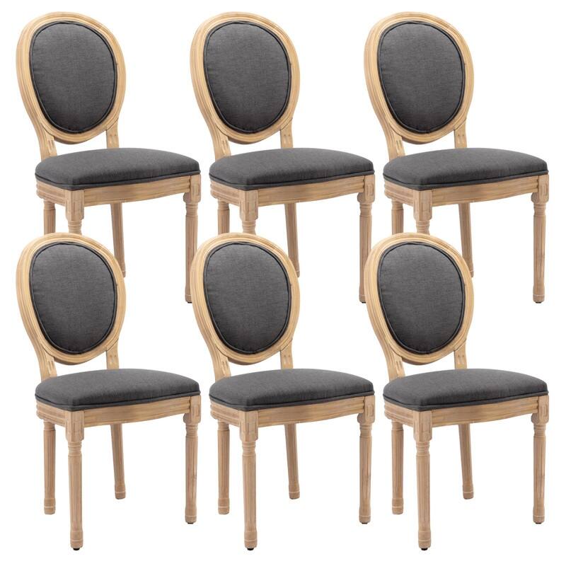 French Chair Dining Chair Solid Wood with Nailhead Trim Set of 2
