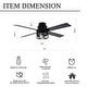 preview thumbnail 11 of 10, Oaks Aura 52in. Black Industrial Flush Mount Ceiling Fan with Lights and Remote, 6-Speeds Reversible Low Profile Ceiling Fan