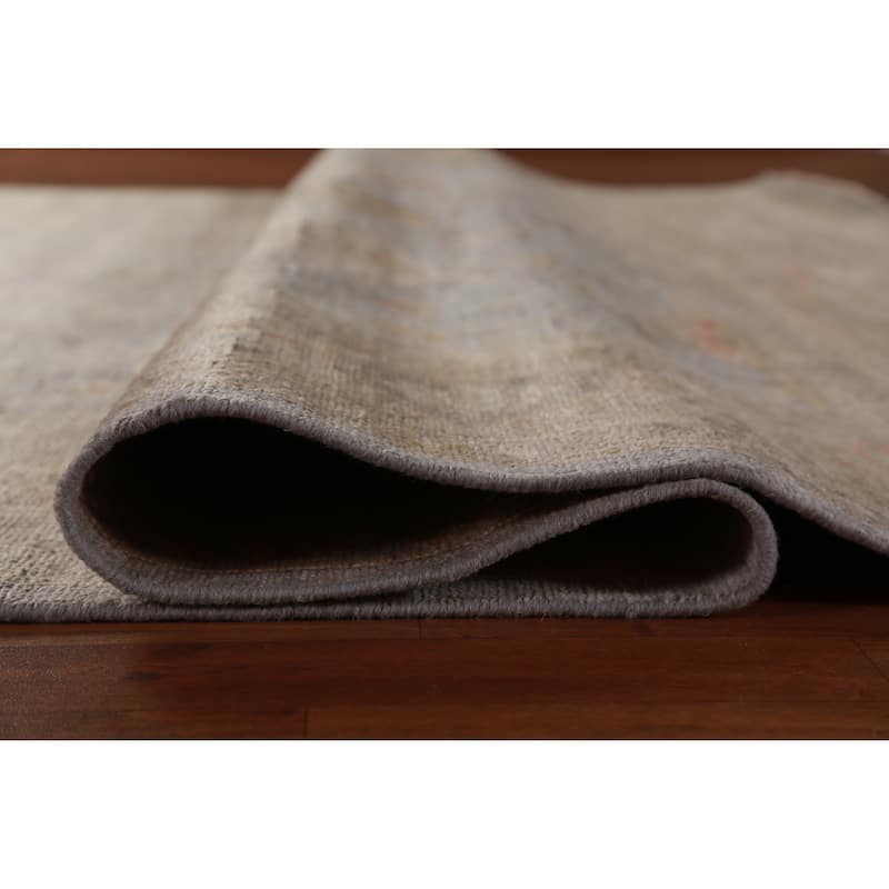 Hand Knotted Oriental 100% Wool Carpet Transitional All-Over Greys & Charcoal Oushak Area Rug - 11' 10'' X 8' 10''