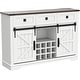 preview thumbnail 10 of 8, Farmhouse Bar Cabinet, Coffee/Wine Bar Cabinet w/Wine & Glass Rack