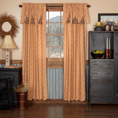 Maisie Panel with Attached Scalloped Layered Valance Set of 2 84x40 - Panel 84x40