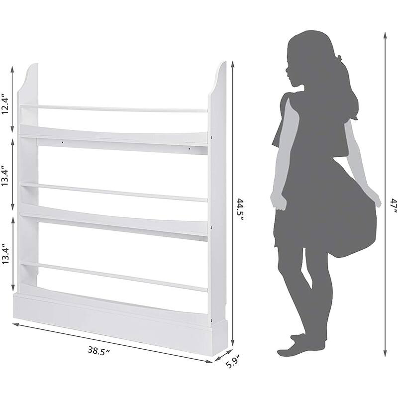 UTEX Kids Bookshelf,Children's Bookcases and Storage, Kids Bookcase Rack Wall for Bedroom,Study Living Room,White