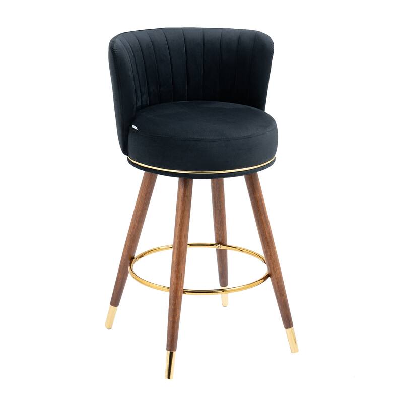Counter Height Bar Stools Set of 2 for Kitchen Counter Solid Wood Legs