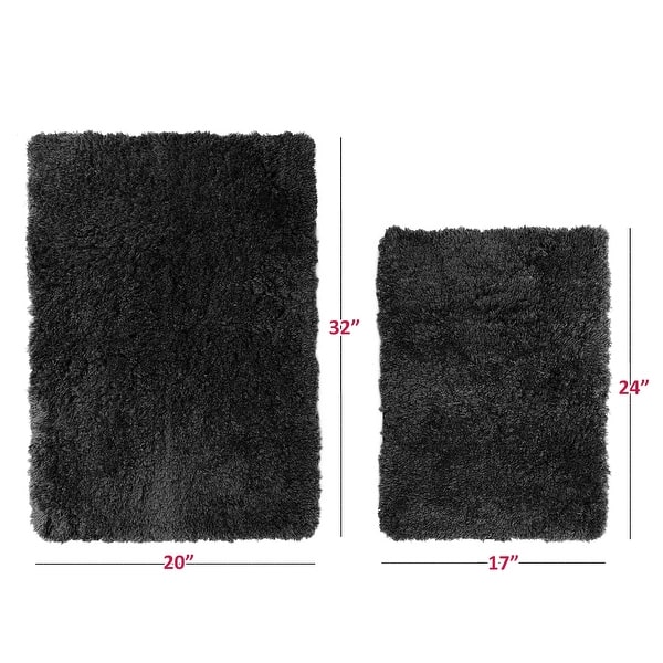 dimension image slide 4 of 15, Porch & Den Lorena Shaggy/ Non-slip Rubber Backed Bath Rug Set