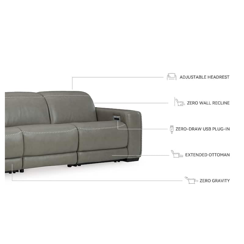Signature Design by Ashley Correze Gray 3-Piece Power Reclining Sofa - 116.5"W x 41"D x 33.25"H