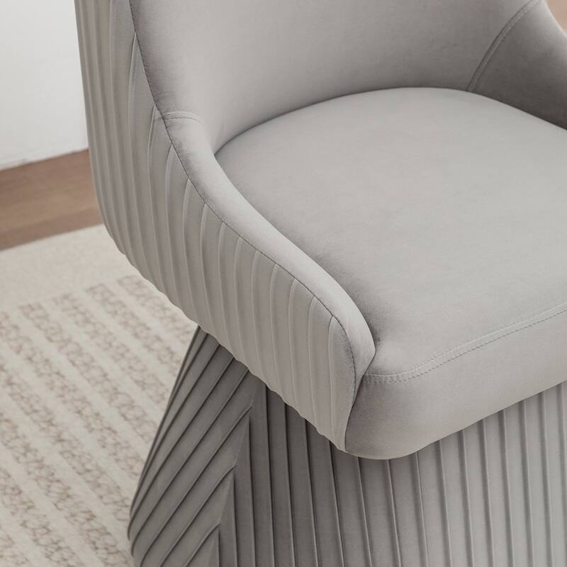 SEYNAR Modern Velvet 360 Degree Swivel Armless Dining chair Set of 2