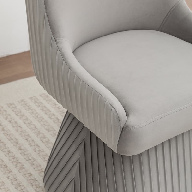 SEYNAR Modern Velvet 360 Degree Swivel Armless Dining chair Set of 6