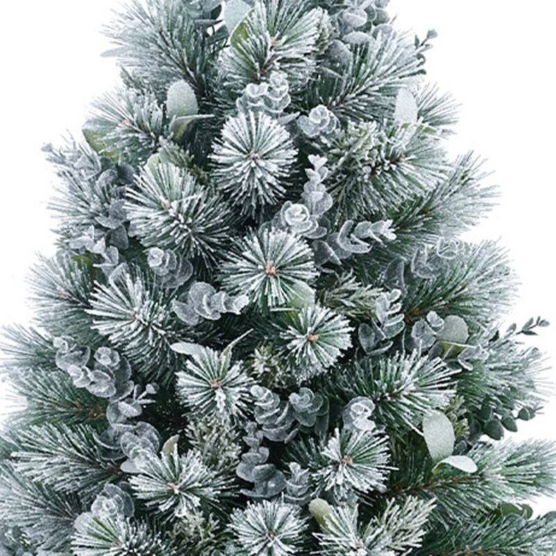 HomeRoots 4' Full Flocked Fir Christmas Tree - White - 26.00 in. x 47.28 in. x 26.00 in.