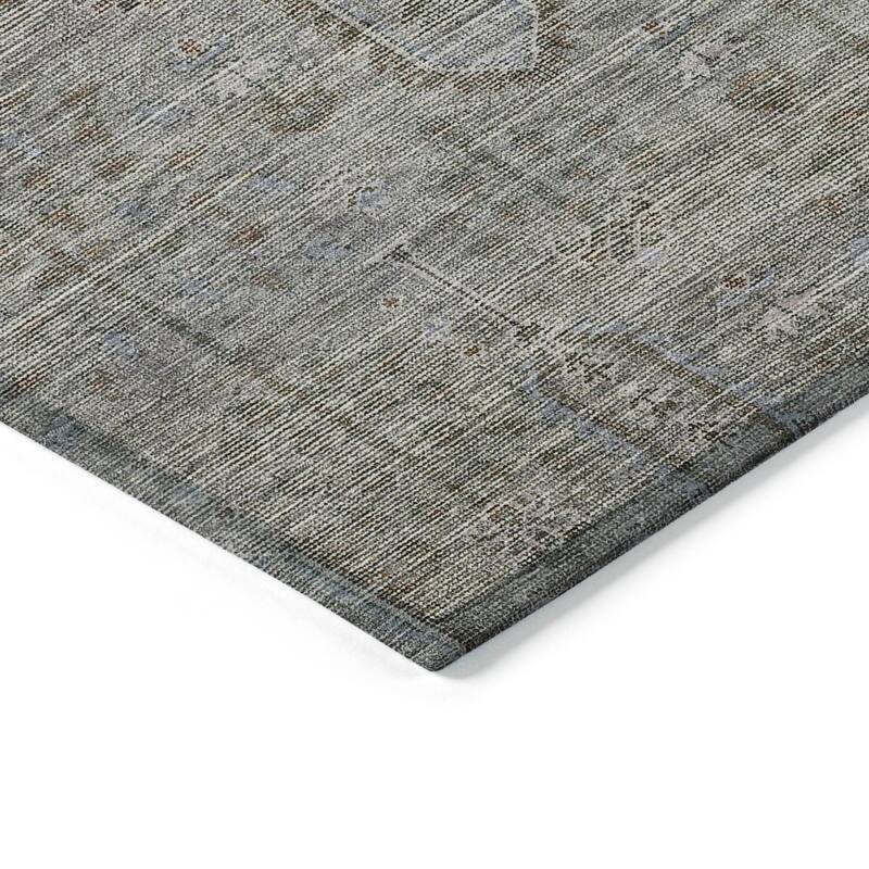 Machine Washable Indoor/ Outdoor Chantille Distressed Traditional Rug