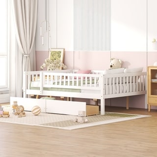 Full Size Wood Daybed with Two Drawers for Bedroom or Living Room Use