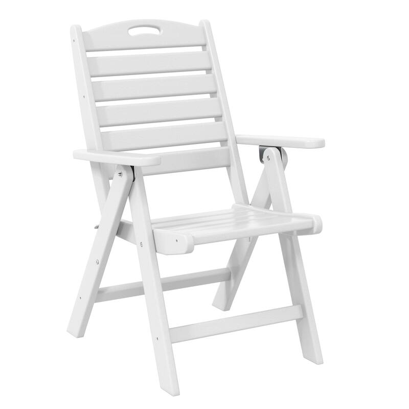 Laguna 7-Piece Rectangular Table Folding Highback Chair Dining Set