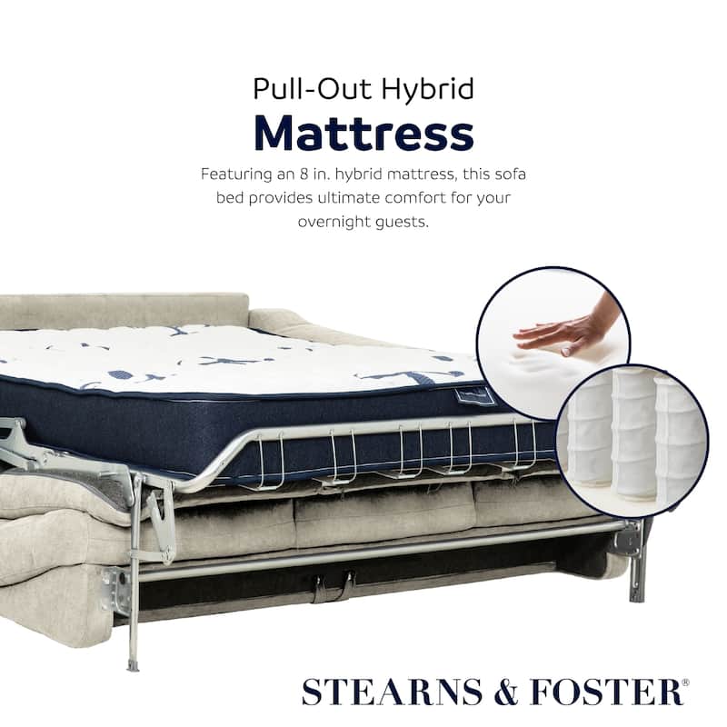 Stearns & Foster® Luca 83 in. Queen Pull Out Sofa Bed with 8 in. Hybrid Mattress
