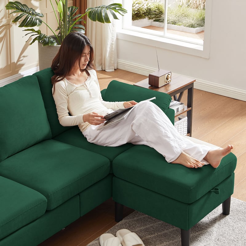 Jarenie 79.72" L Shaped Sofa Couch for Living Room