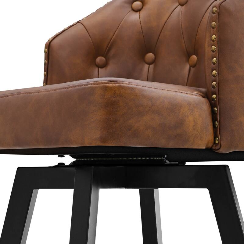 26" Swivel Counter Height Swivel Bar Stools Set of 3 Upholstered Counter Stools - 26" H