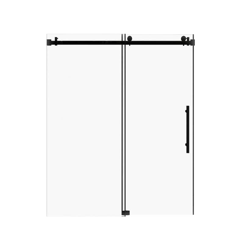 60 in. W x 76 in. H Frameless Single Sliding Shower Doors with Clear Tempered Glass - 60" x 76" in.