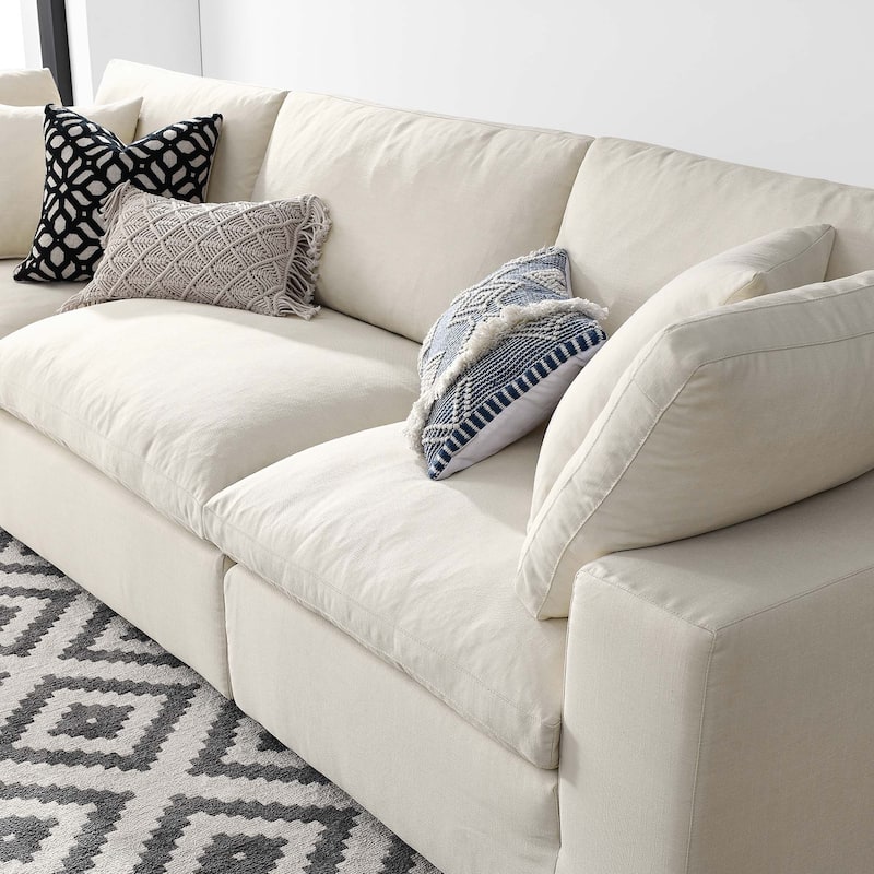 Commix 3 Piece Down Filled Overstuffed Sectional Sofa Set