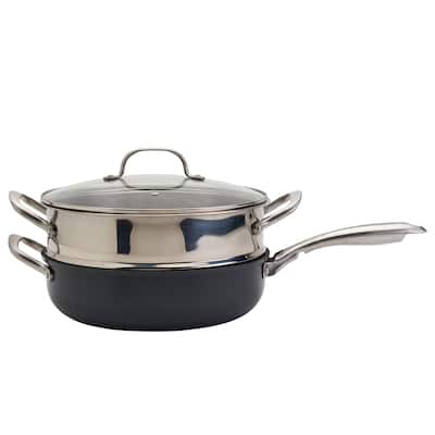 Denmark Tools for Cooks 3-piece Alum Favorite Saute Steamer Pan - Gray