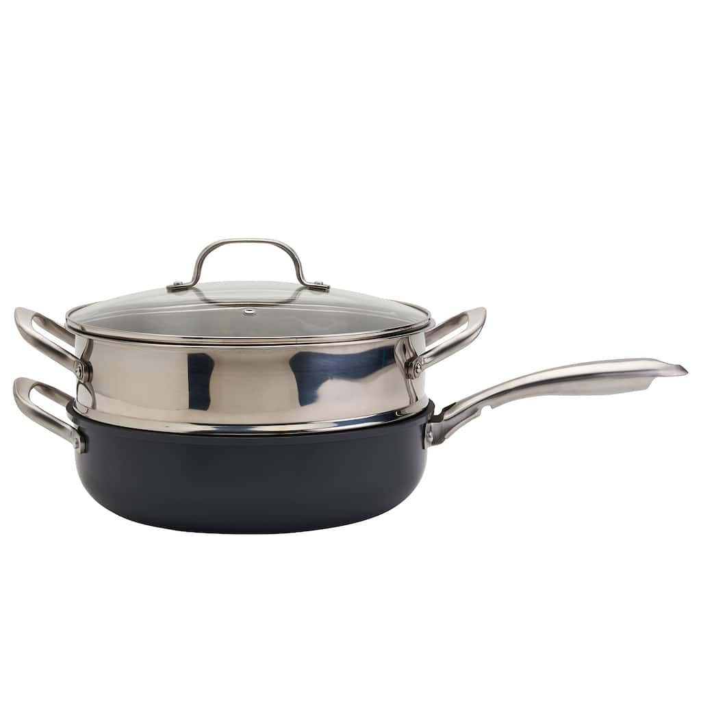 Denmark Tools for Cooks 3-piece Alum Favorite Saute Steamer Pan - Gray