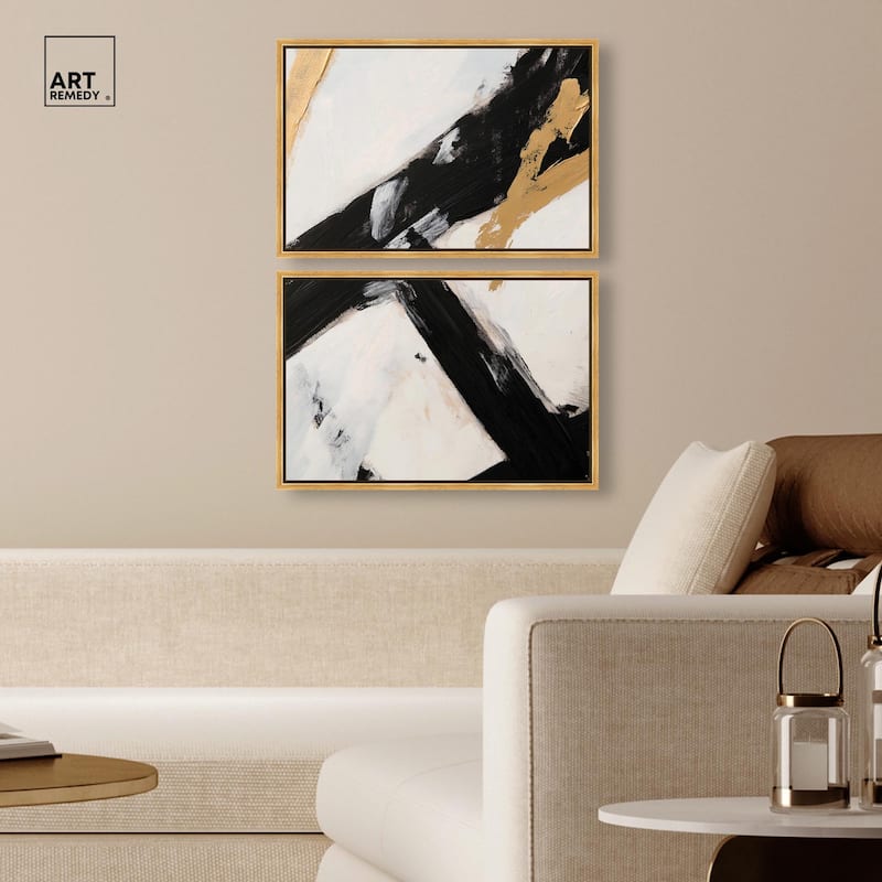 Weight of Black I Canvas Set of 2 by Art Remedy