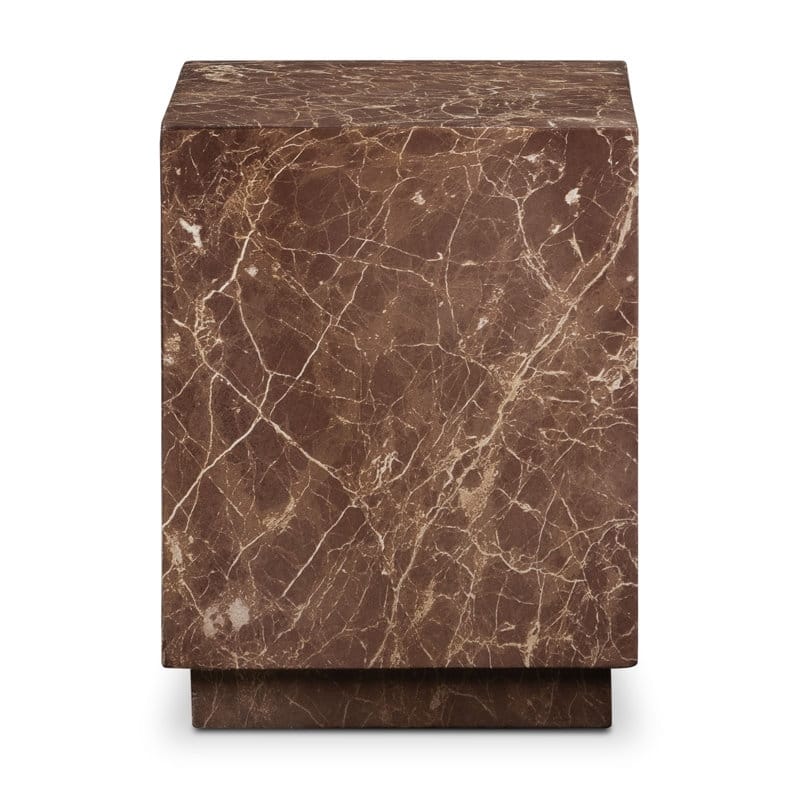 Stova Cube Concrete Side Table with Marble Finish