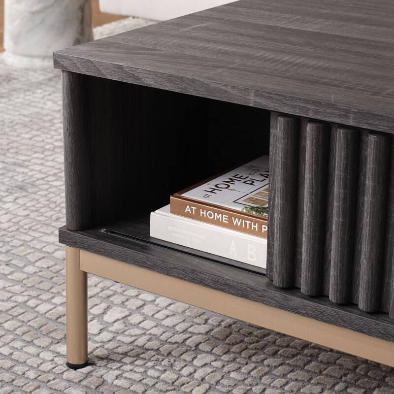 SAFAVIEH Lylia 2-Door Storage Coffee Table - 43.7 in. W x 21.5 in. D x 15.4 in. H