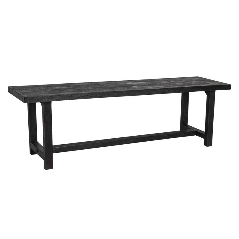 Elegant Acacia Trestle Bench - Black