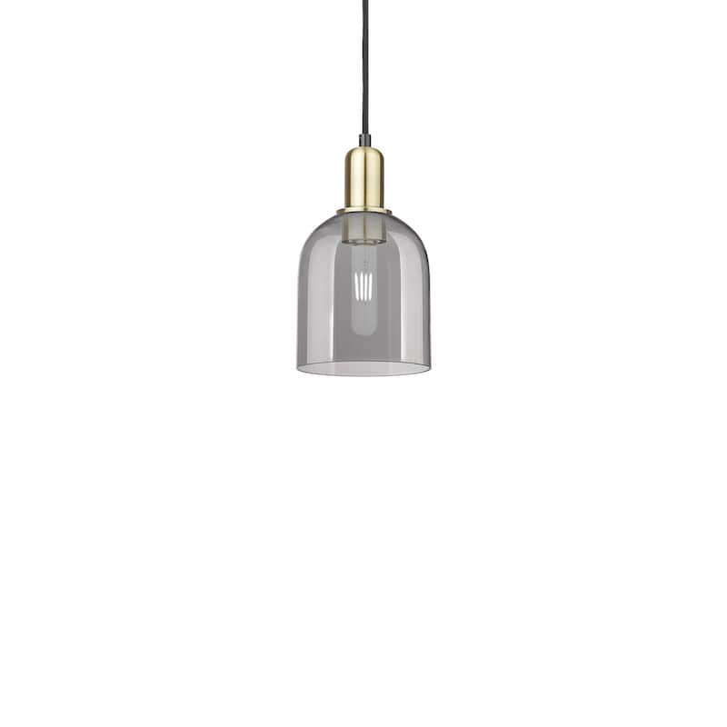 Innovations Lighting 716-1P-11-6 Bella Pendant Bella 6" Wide Mini - Black Antique Brass / Light Smoke