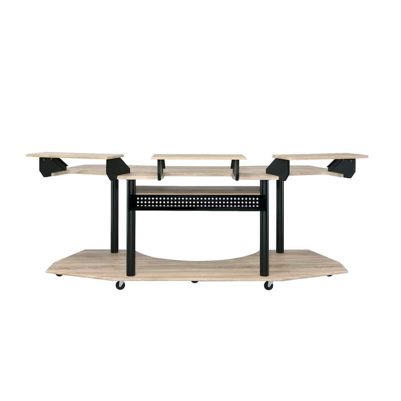 83" Natural and Black Computer Desk