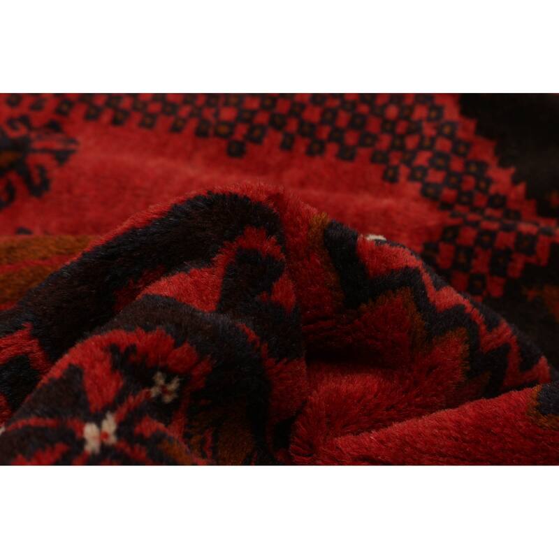 ECARPETGALLERY Hand-knotted Teimani Red Wool Rug - 6'8 x 9'11