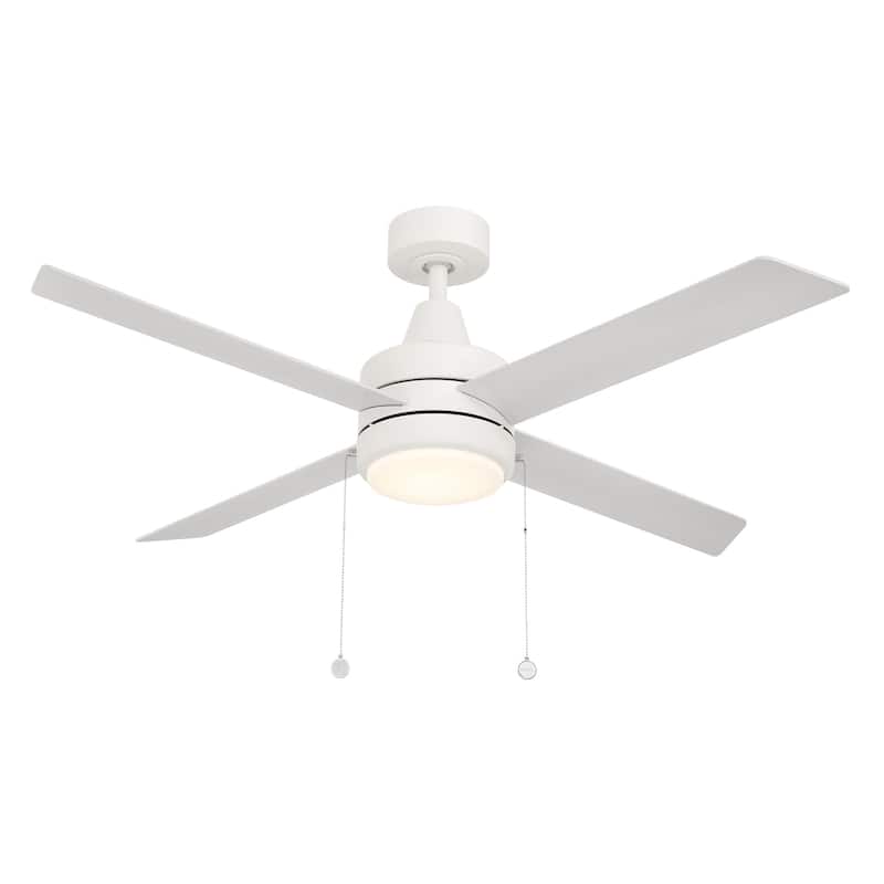 Quade Indoor or Outdoor 4-Blade 52in Pull Chain Ceiling Fan - 52 Inches - Matte White