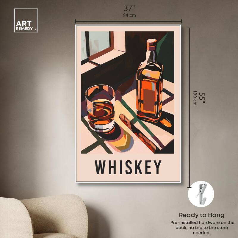 Whiskey Poster Canvas by Art Remedy