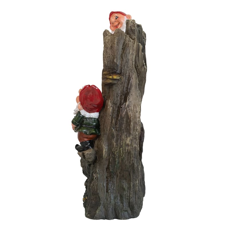 Decorative Woodland Gnome Water Fountain with LED Light