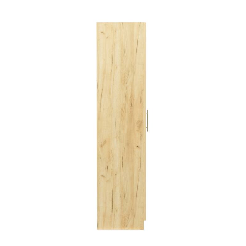 Wood Wardrobe Storage Cabinet with 2 Doors for Bedroom