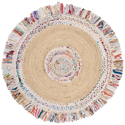 SAFAVIEH Handmade Cape Cod Nanna Coastal Jute Rug with Fringe