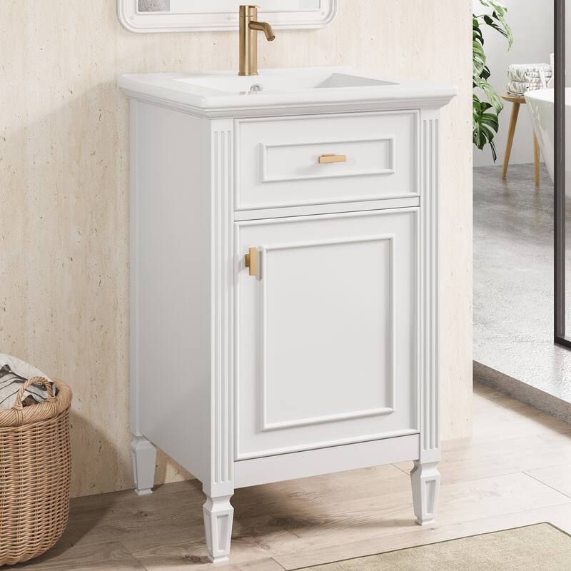 GDFStudio - Lucas Compact Modern Bathroom Vanity with Smart Storage