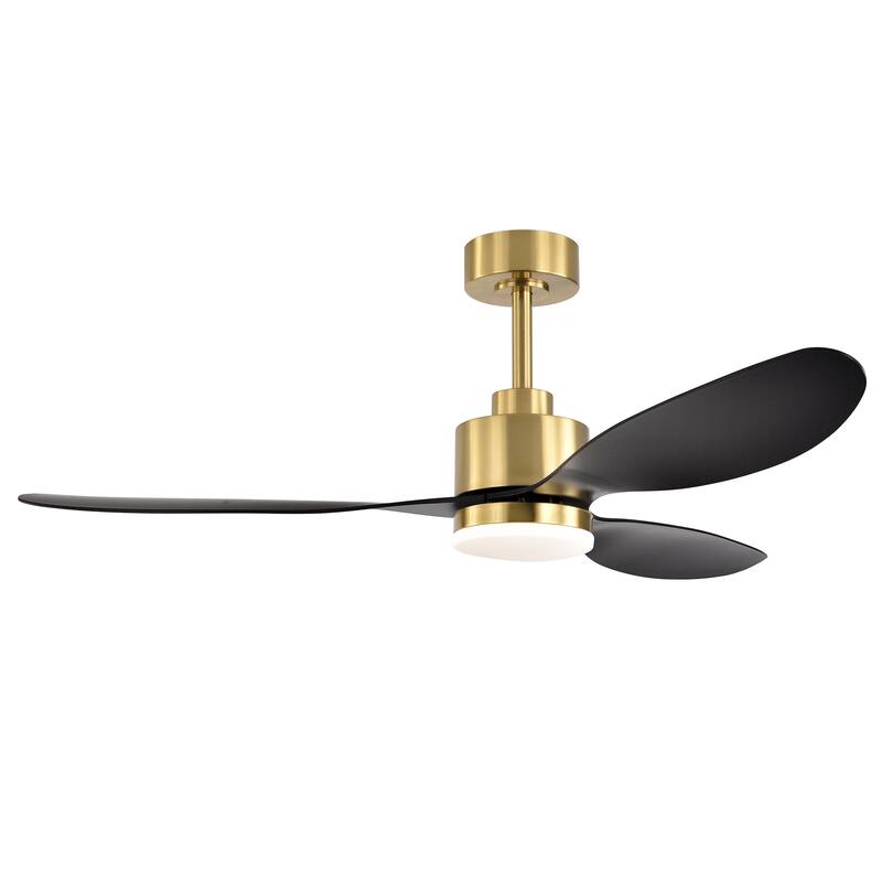 52 Inch Gold LED Ceiling Fan with Lights Remote(3-Blade)