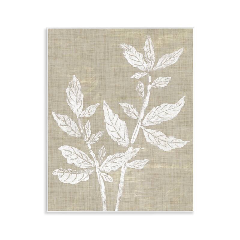 Stupell Boho Leaves on Natural Pattern Wall Plaque Art Design By Melissa Wang - 11 x 14