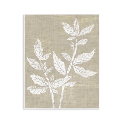 Stupell Boho Leaves on Natural Pattern Wall Plaque Art Design By Melissa Wang