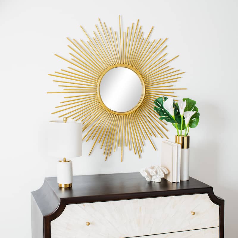 SAFAVIEH Kalie 41-inch Gold Sunburst Round Mirror - 40.5" W x 1.5" L x 40.5" H - 41Wx2Dx41H