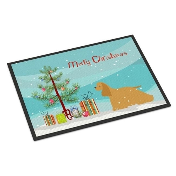 Carolines Treasures BB2904JMAT Cocker Spaniel Merry Christmas Tree Indoor or Outdoor Mat 24 x 36