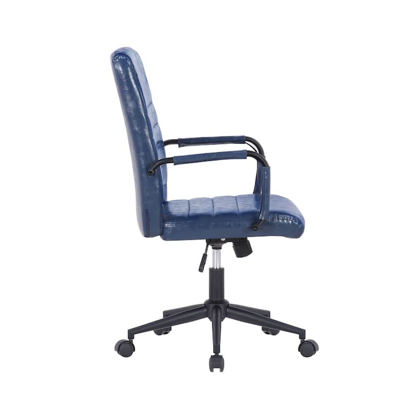 Porthos Home Francis Swivel Office Chair, PU Leather, Roller Wheels