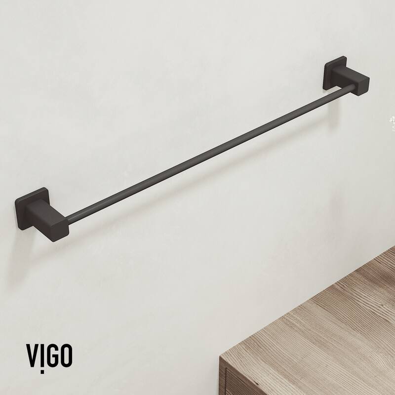 VIGO Meridian 4-Piece Bathroom Hardware Accessory Set with 24 in. Towel Bar, Toilet Paper Holder, Hand Towel Holder, Hook