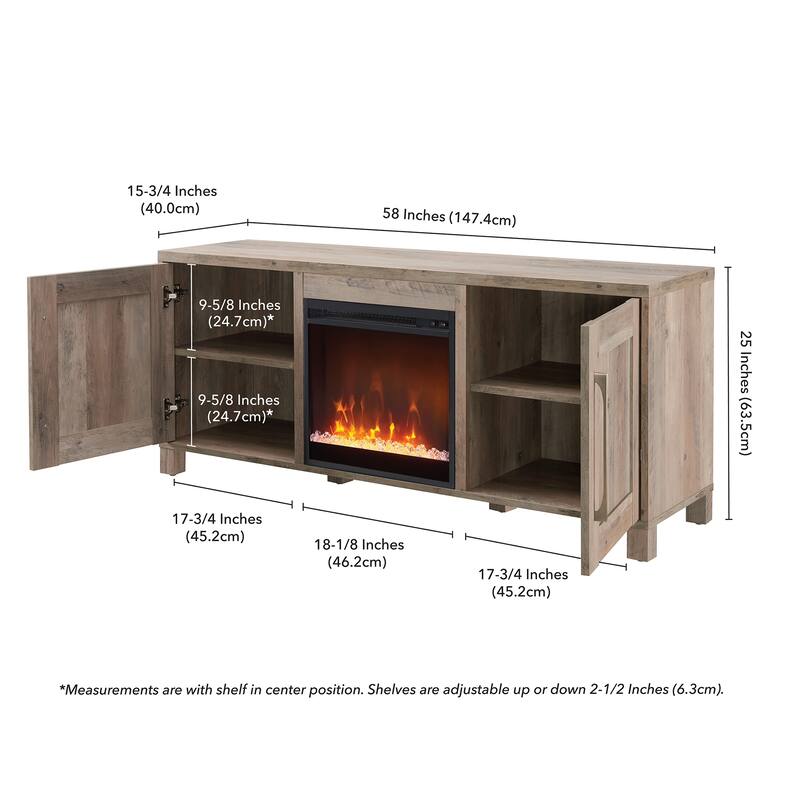 Chabot TV Stand with Crystal Fireplace
