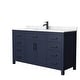 preview thumbnail 31 of 44, Beckett 60 Inch Single Vanity, Cultured Marble Top Dark Blue, Black Trim, Carrara Cultured Marble Top