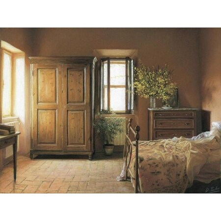 Tuscan Bedroom By Darren Baker Flowers And Plants Art Print Overstock 12213087