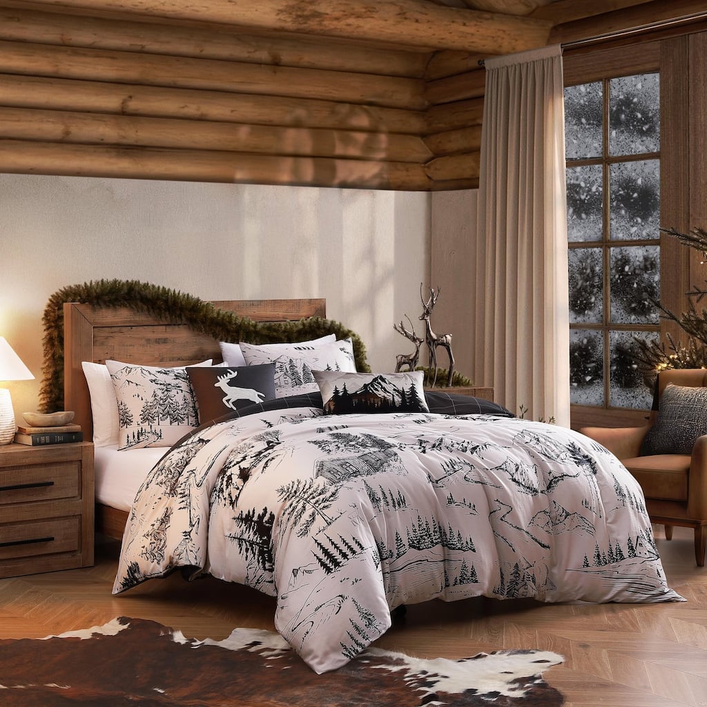 Bebejan Rocky Mountains 100% Cotton Sateen 5 Piece Reversible Comforter Set